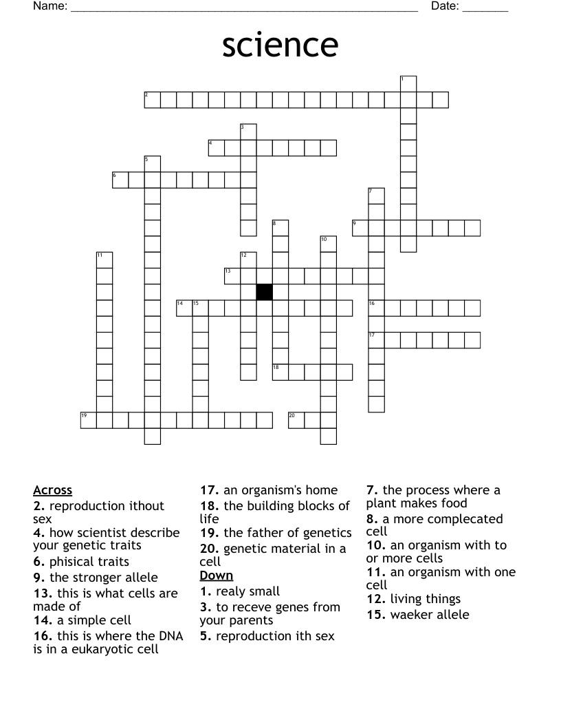 science Crossword