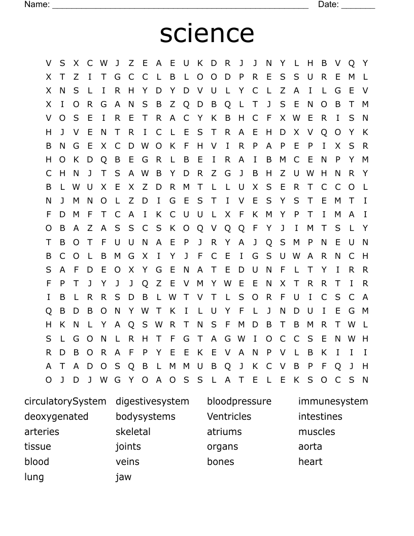 science Word Search