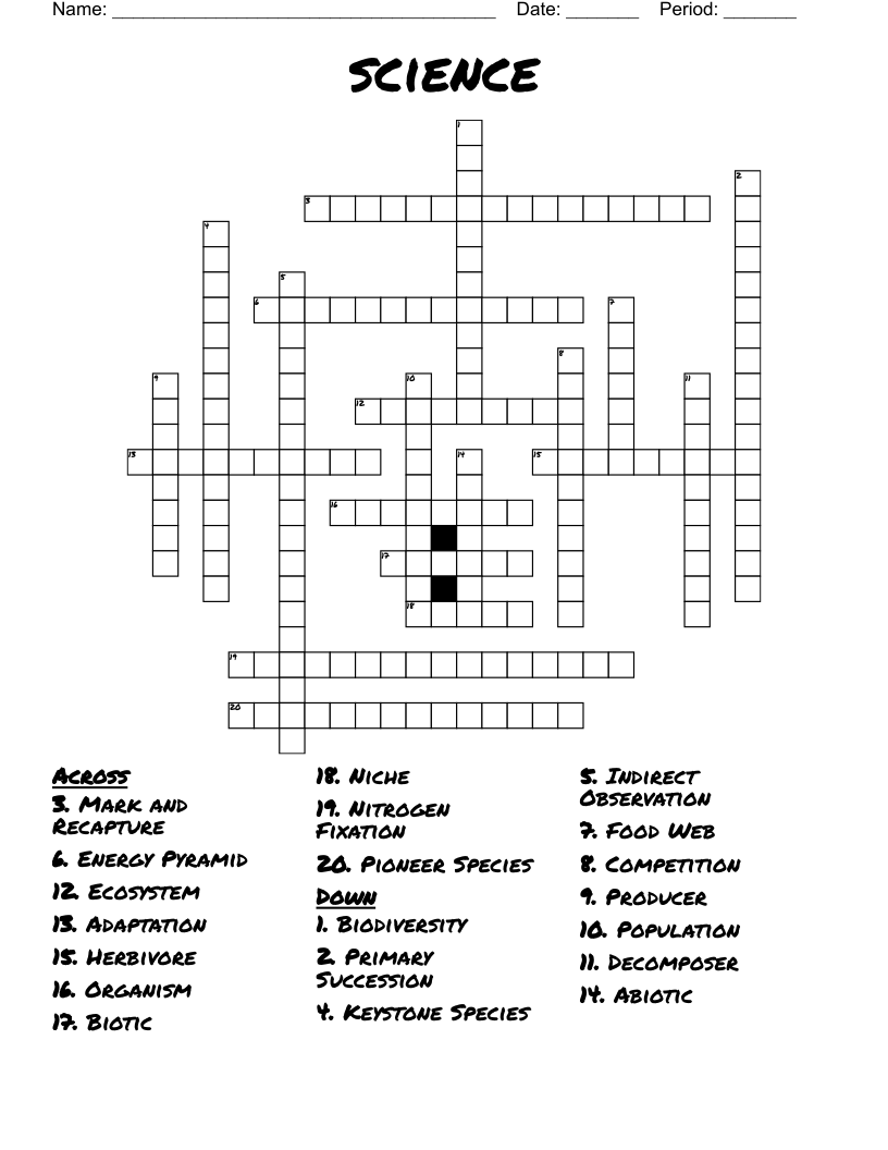science Crossword