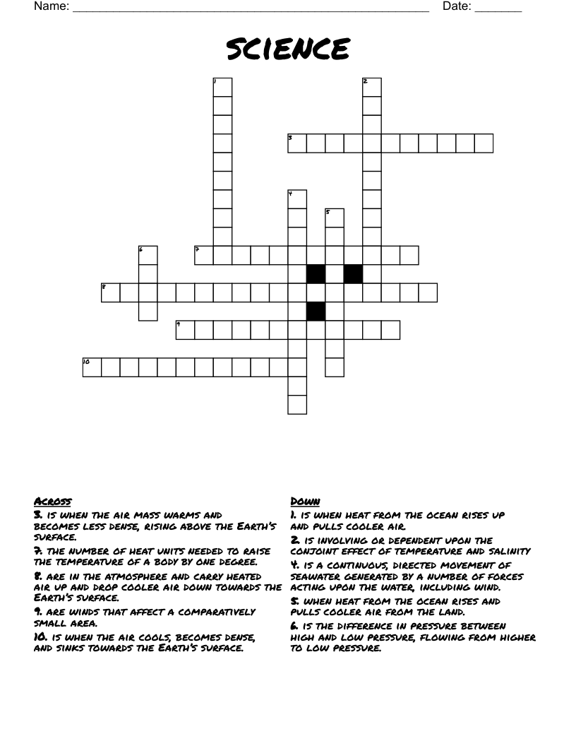 science Crossword