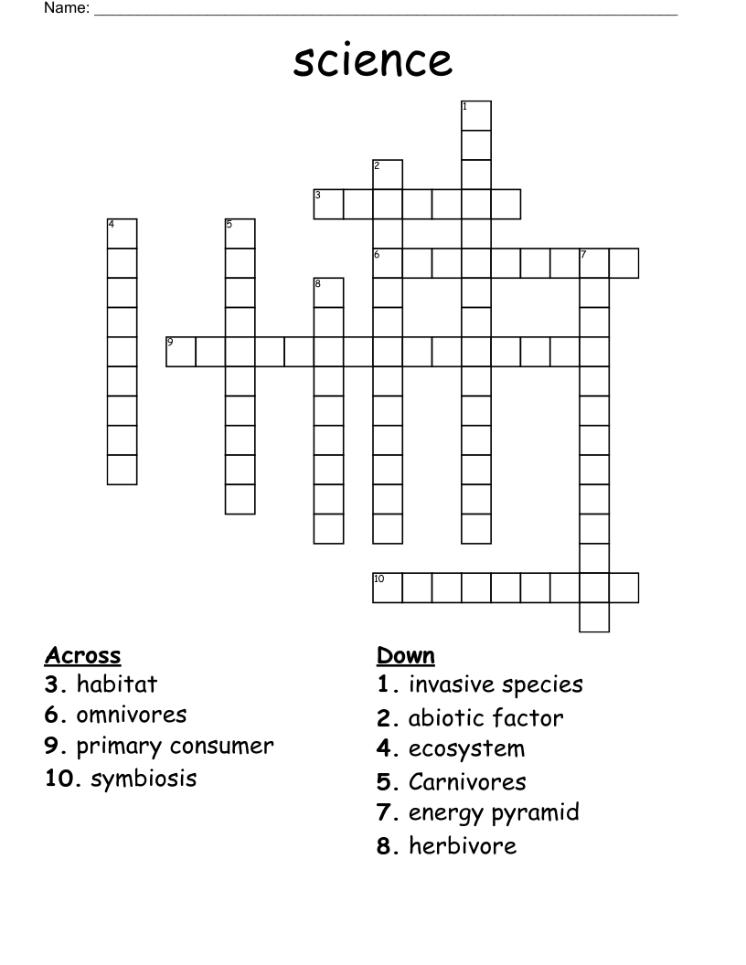 science  Crossword