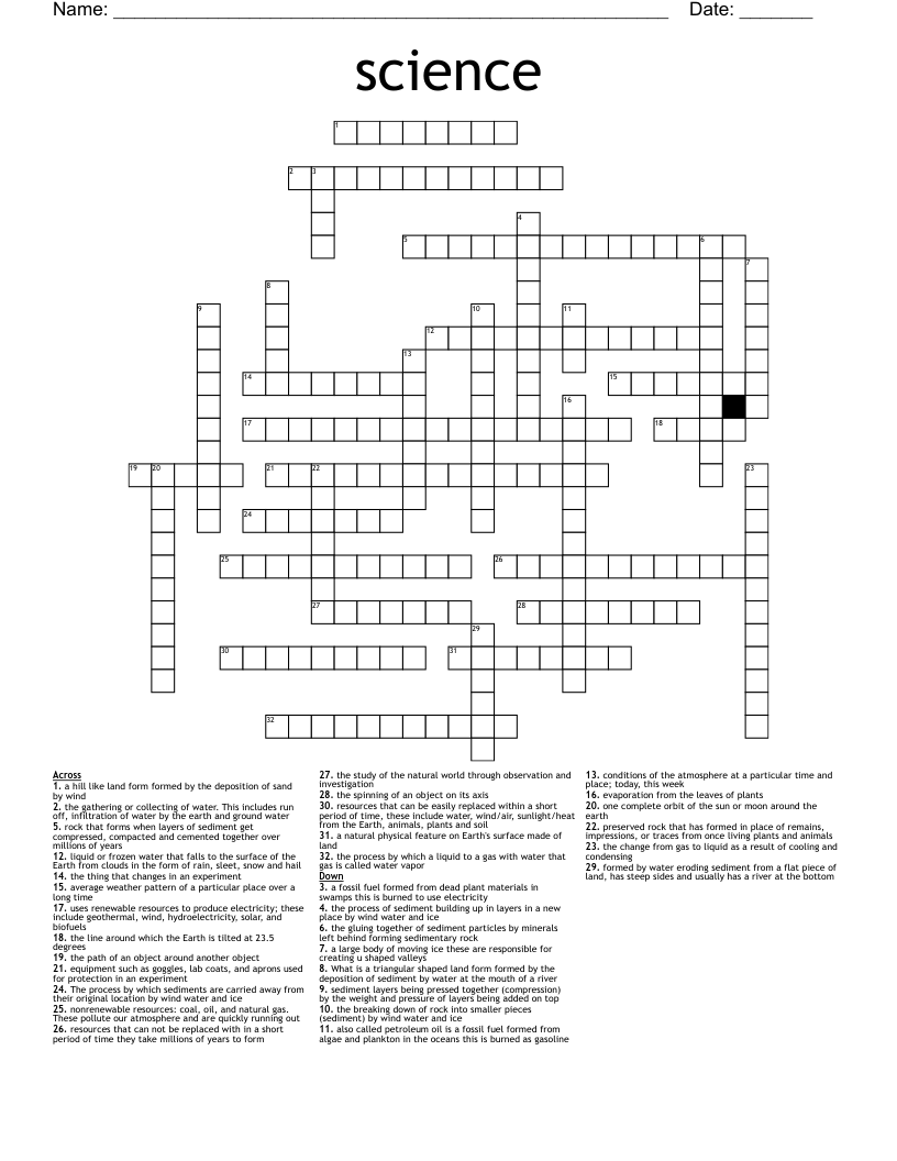 science  Crossword