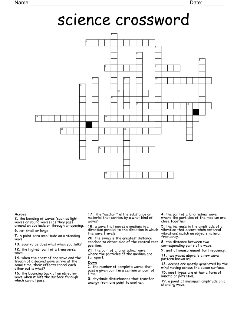science crossword