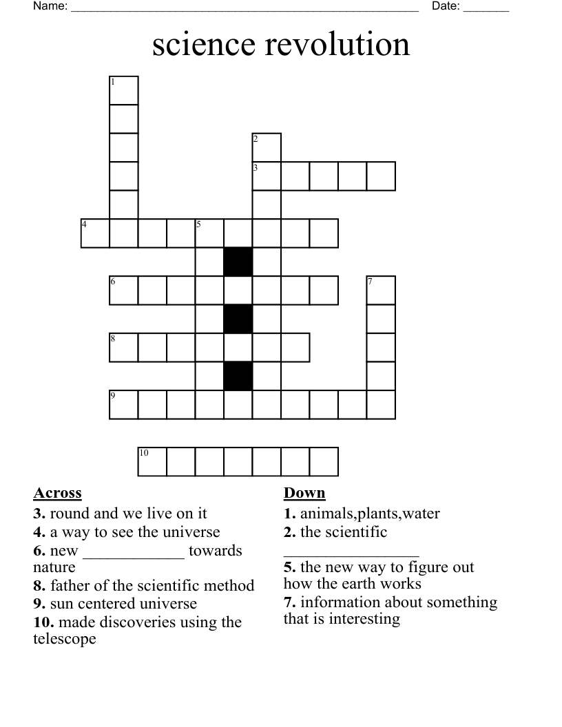 science revolution Crossword