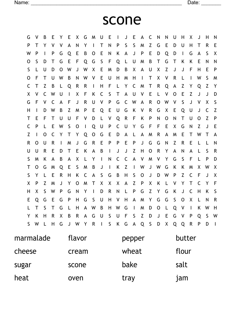 scone Word Search