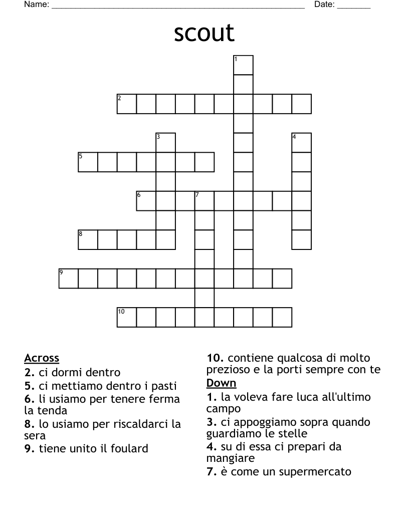 scout Crossword