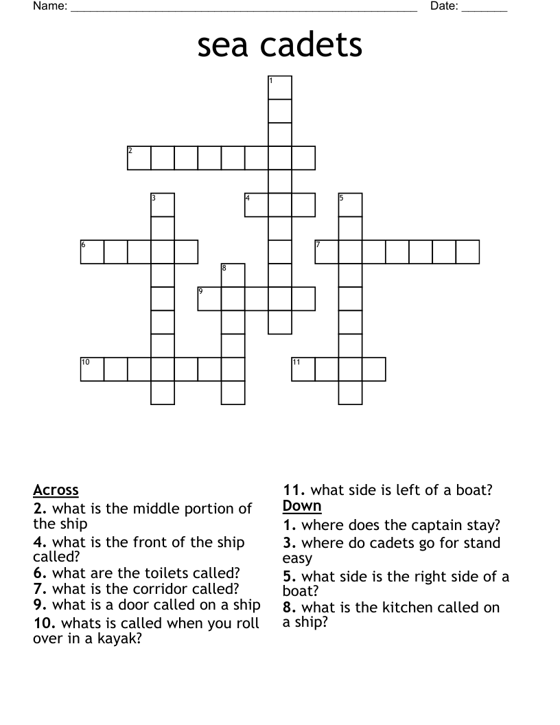 sea cadets  Crossword