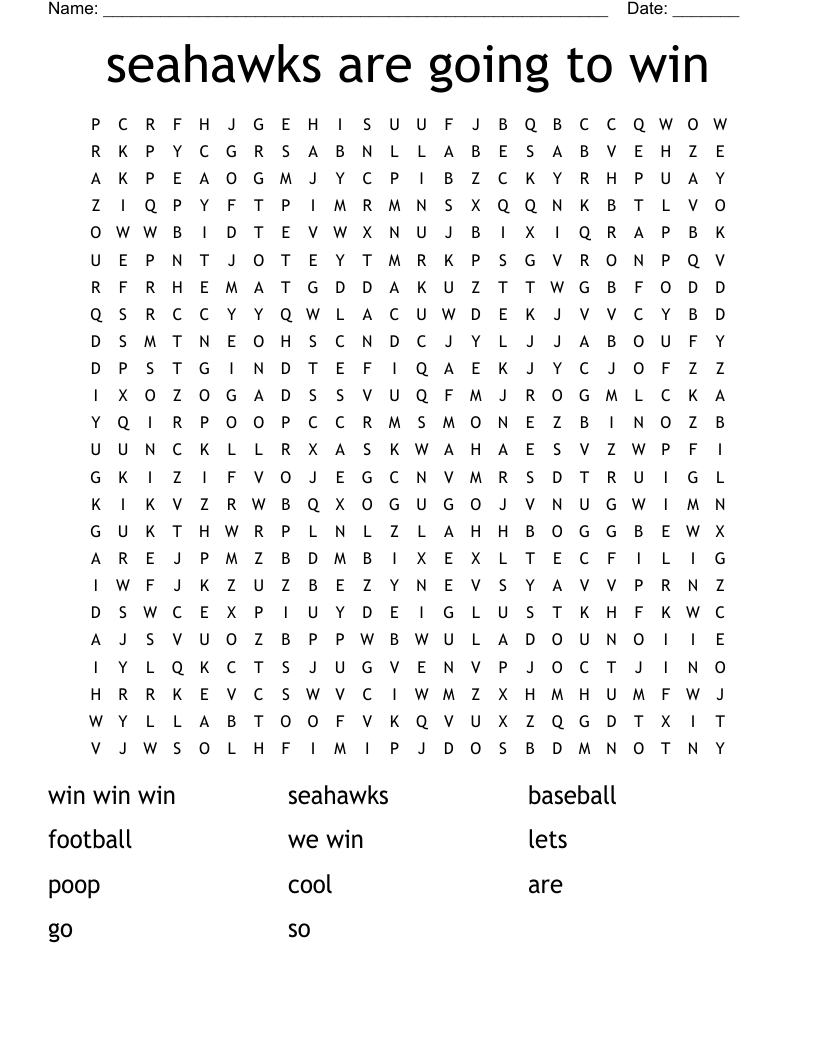 seahawks are going to win Word Search