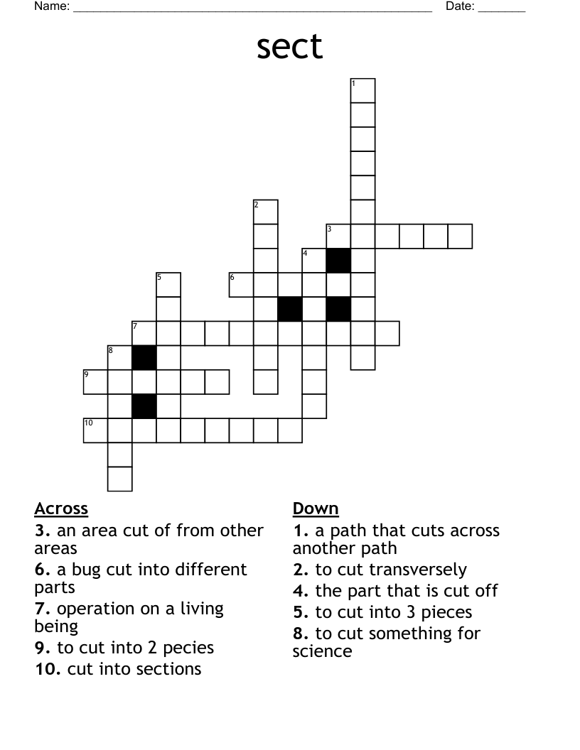 sect Crossword