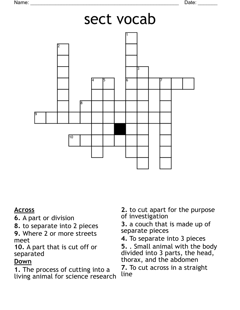 sect vocab Crossword