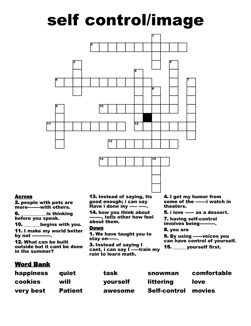 self control/image Crossword