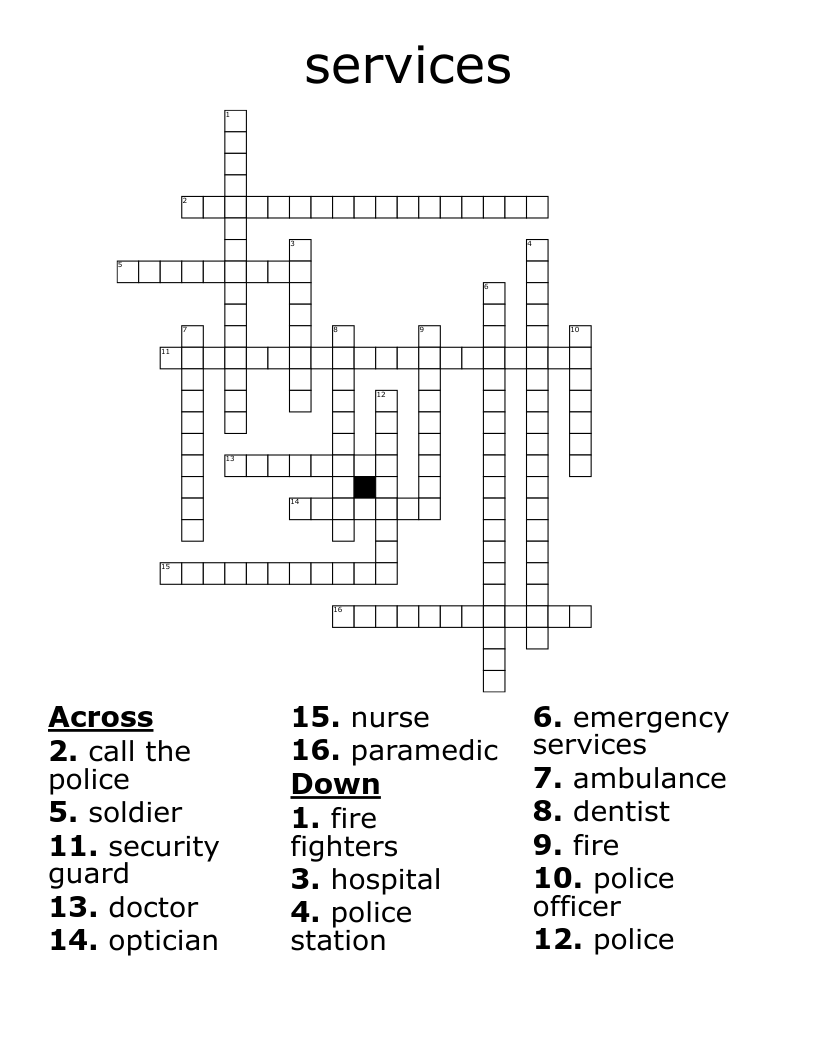 services Crossword