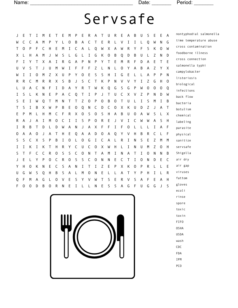 Servsafe Word Search