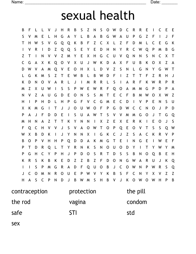 sexual health Word Search
