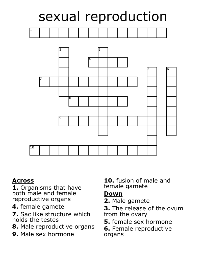 sexual reproduction Crossword