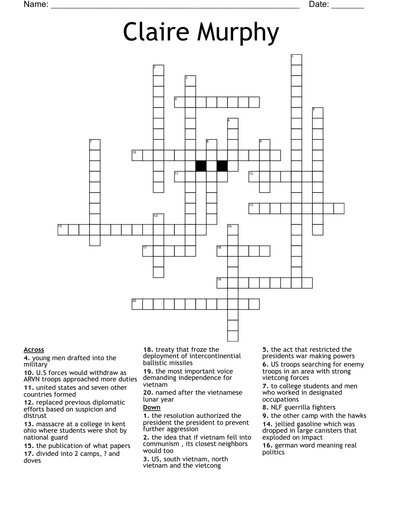 Claire Murphy Crossword