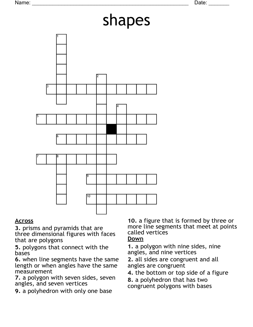 shapes Crossword