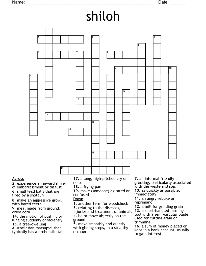 shiloh Crossword