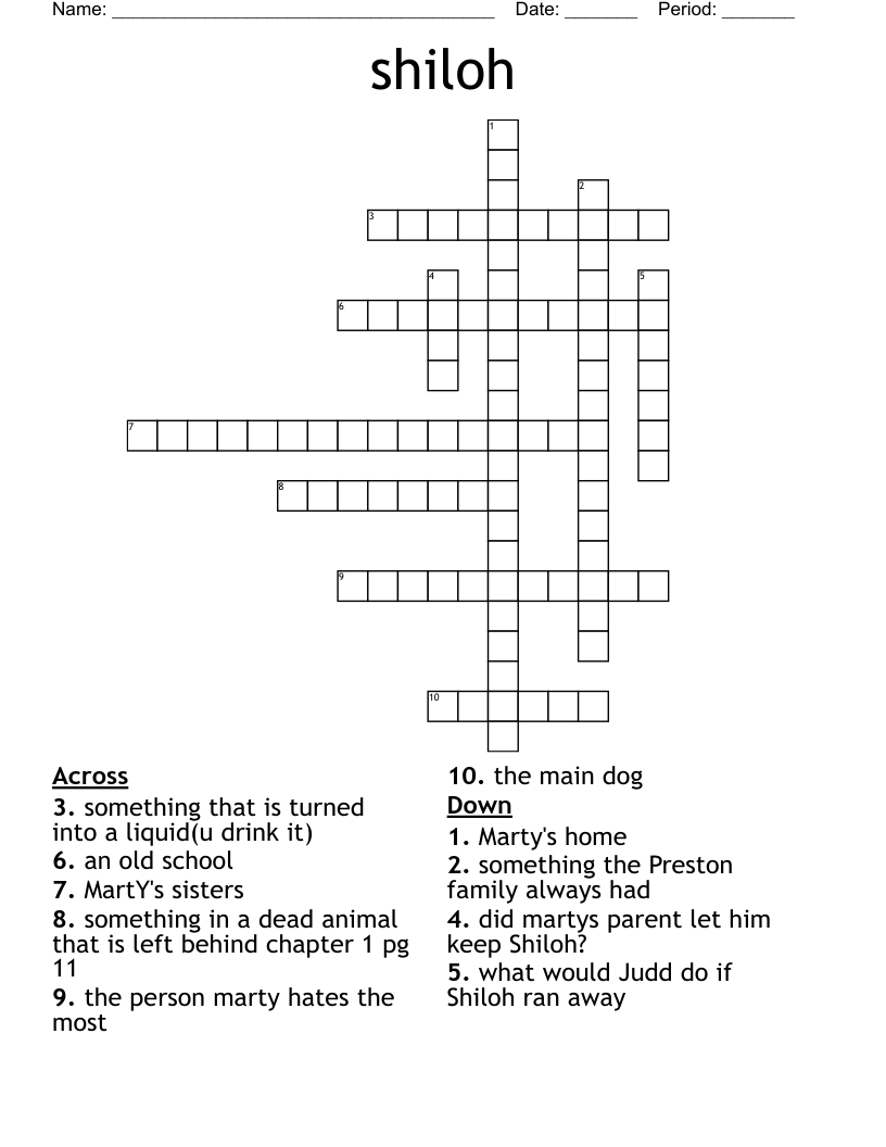 shiloh Crossword