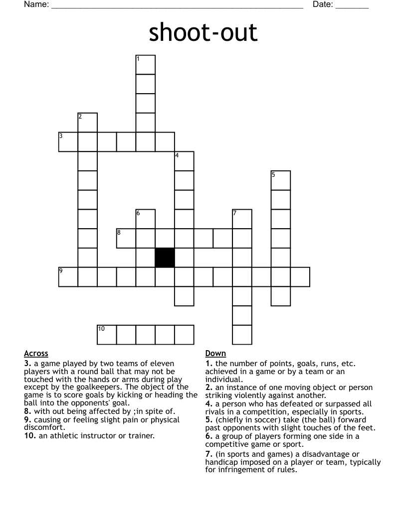 shoot-out Crossword