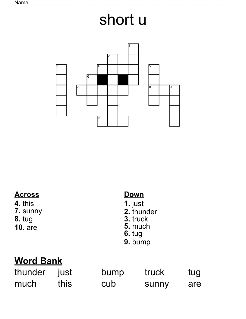 short u Crossword