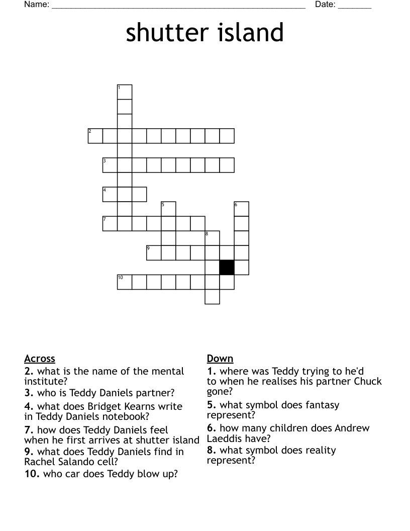 shutter  island Crossword