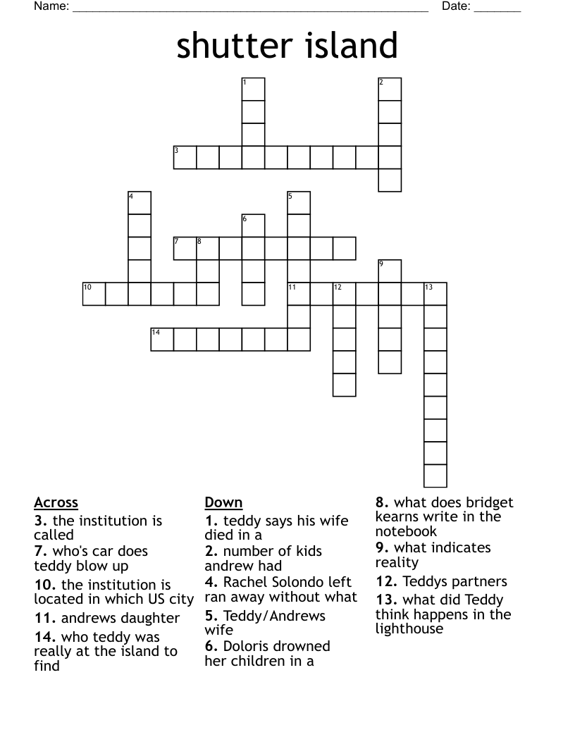 shutter island Crossword