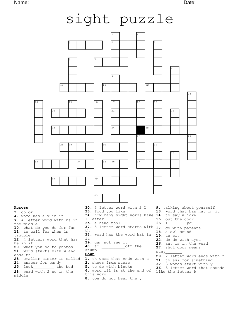 sight puzzle Crossword