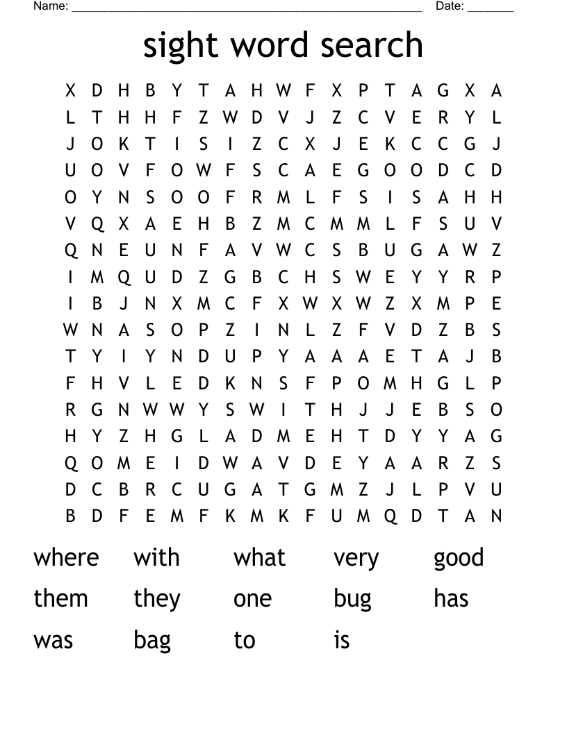 sight word search