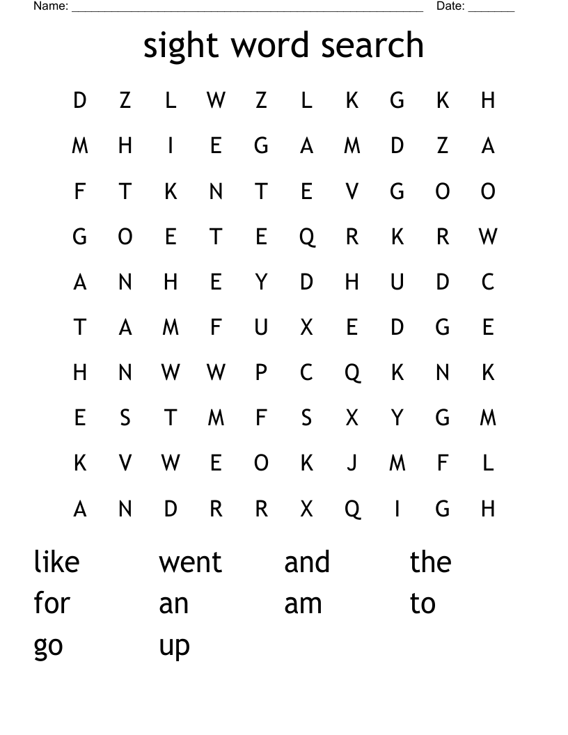 sight word search