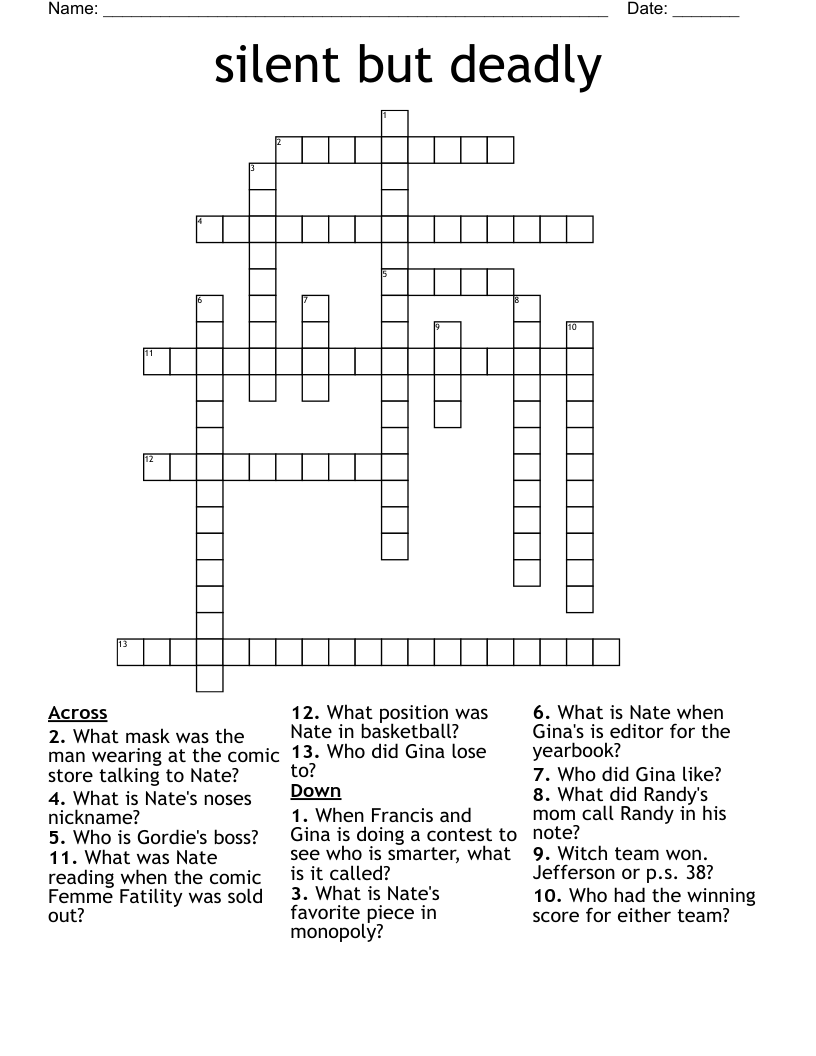 silent but deadly Crossword