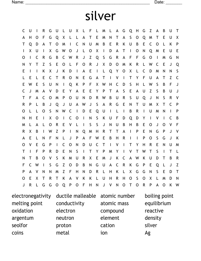 silver Word Search