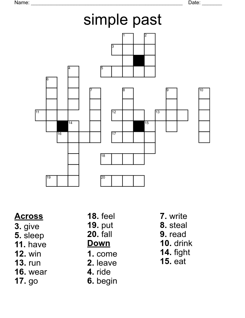 simple past Crossword