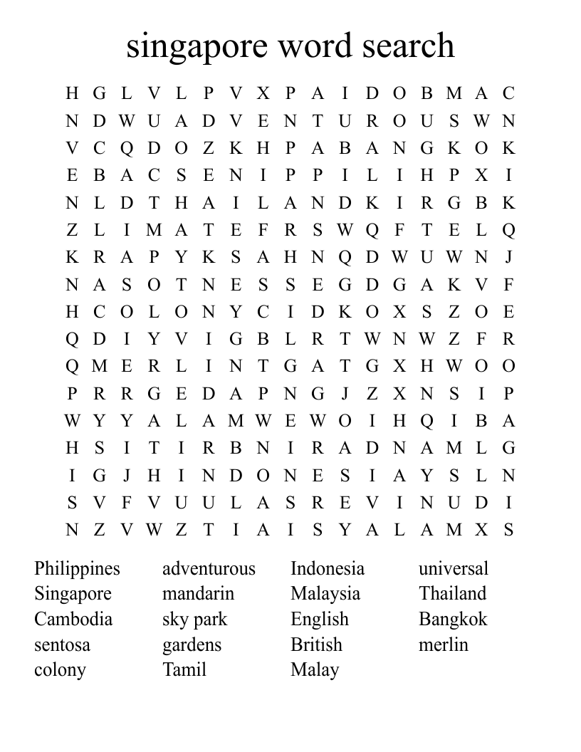 singapore word search