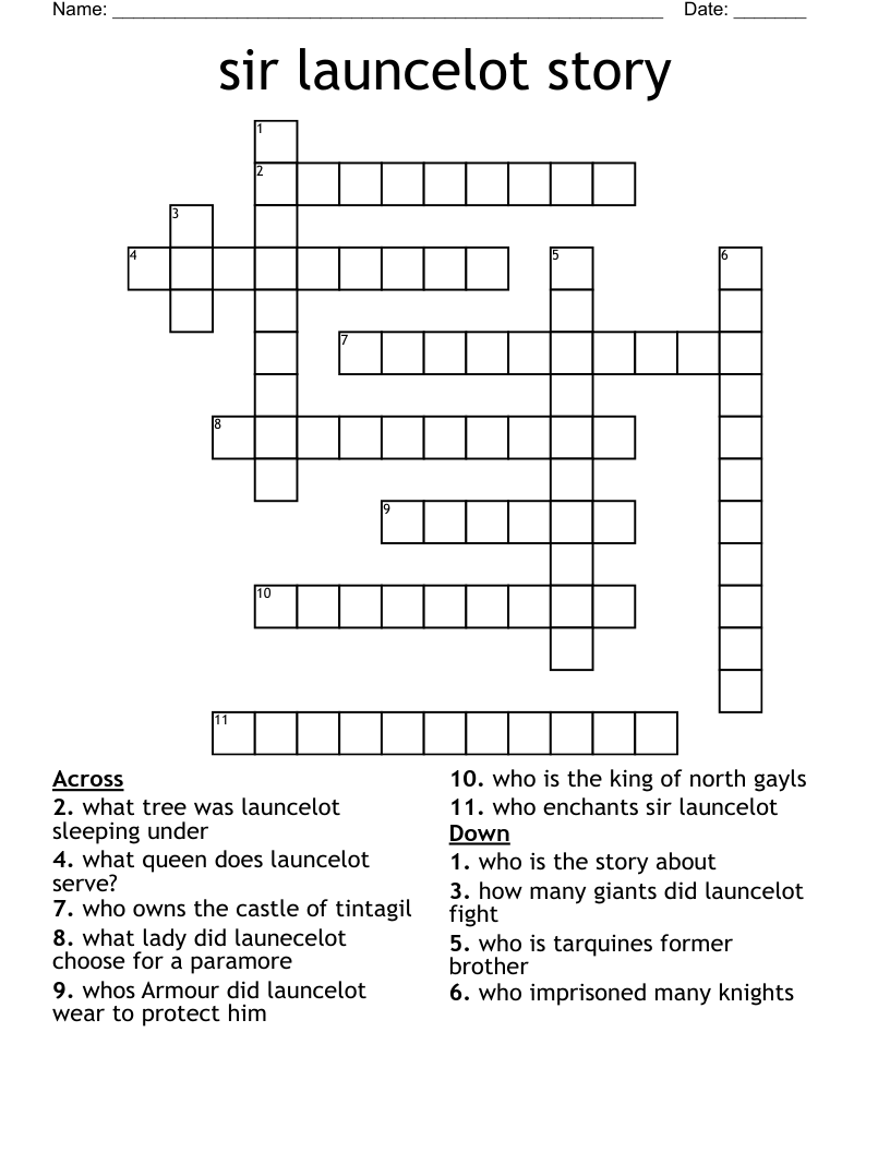 sir launcelot story Crossword