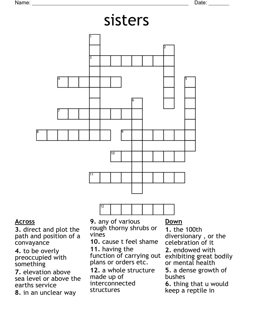 sisters Crossword
