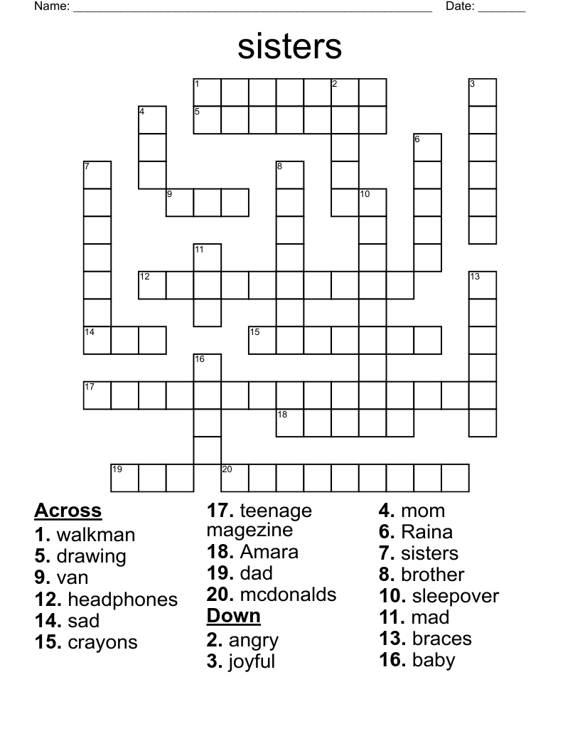 sisters Crossword