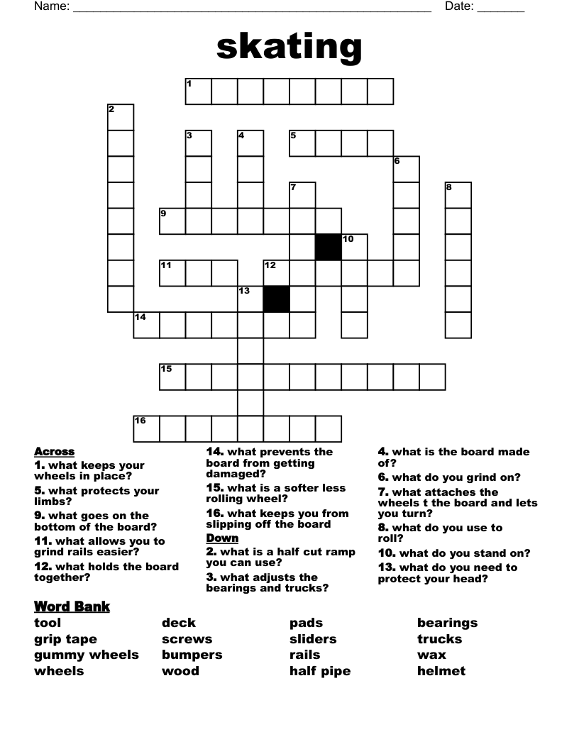 skating Crossword