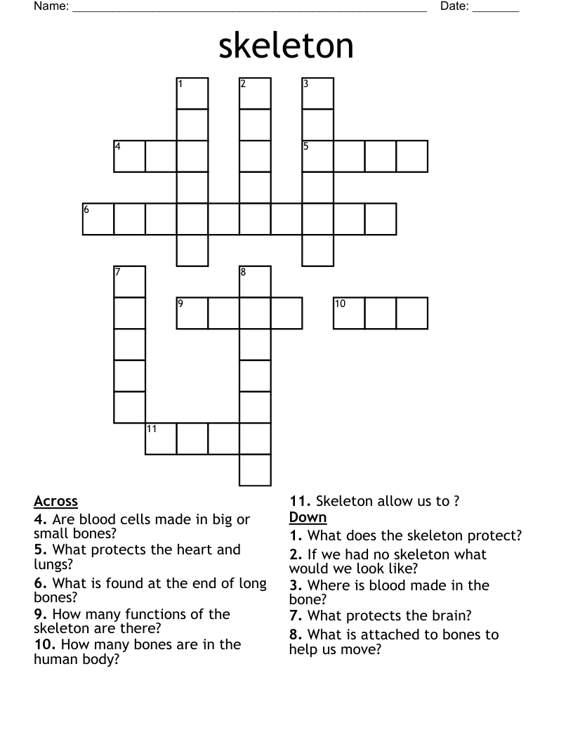 skeleton Crossword