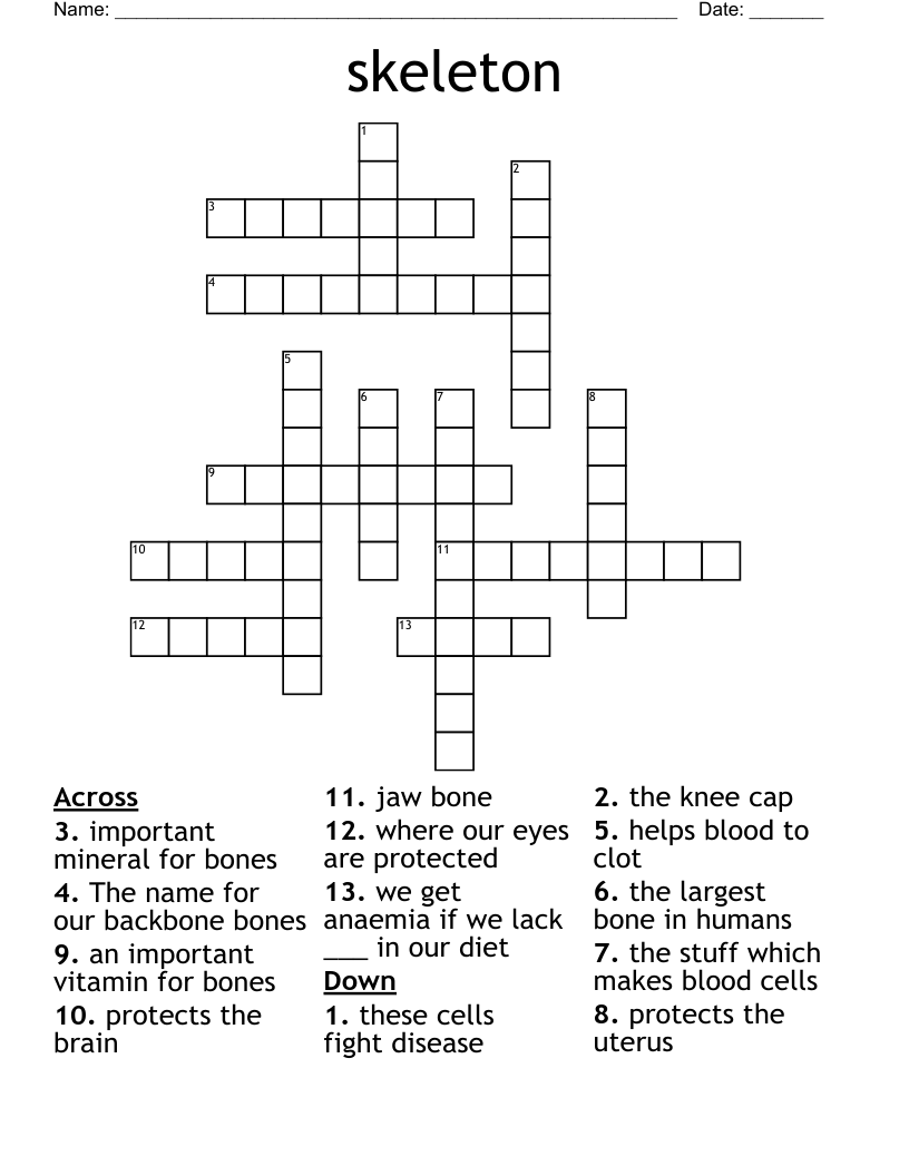 skeleton Crossword