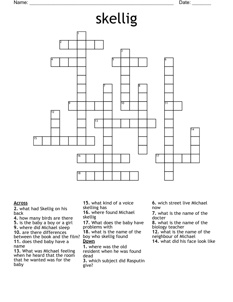 skellig Crossword