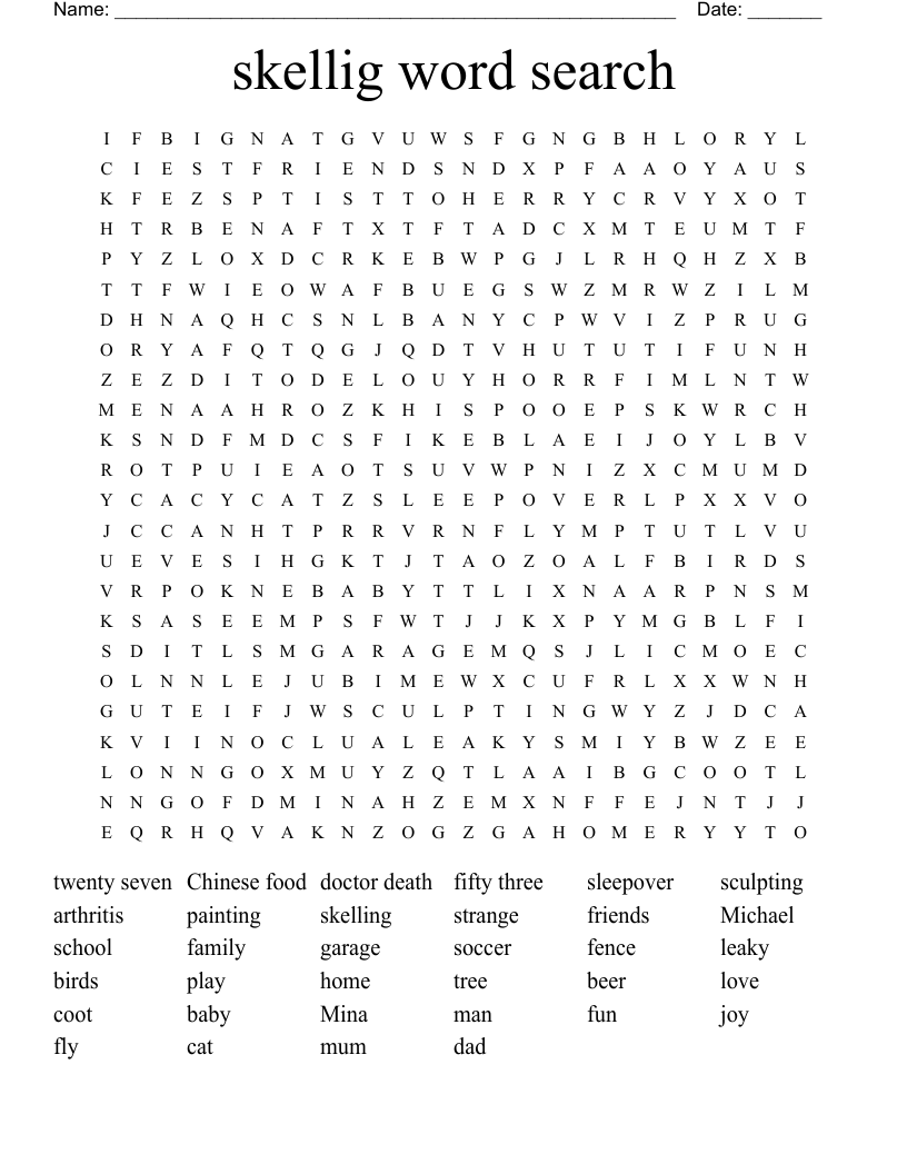 skellig word search