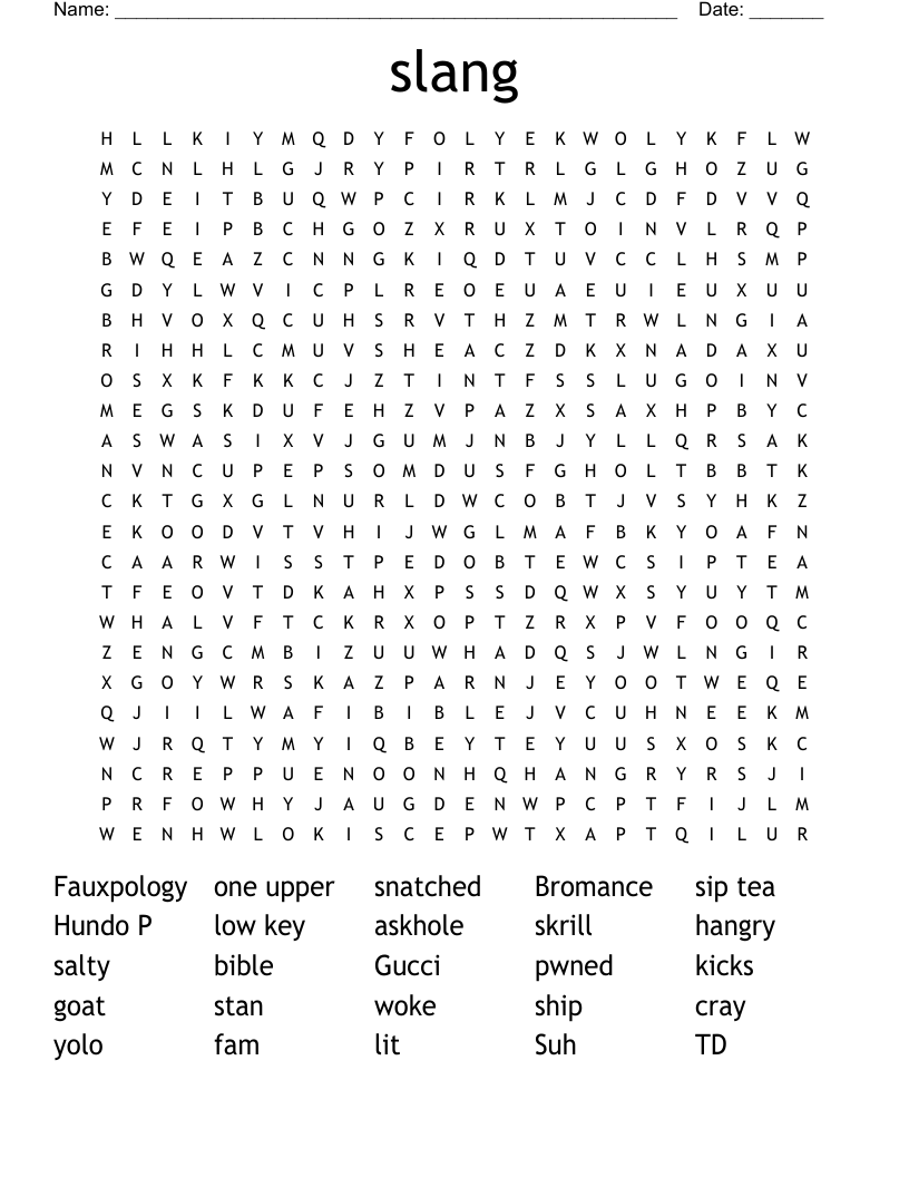 slang Word Search