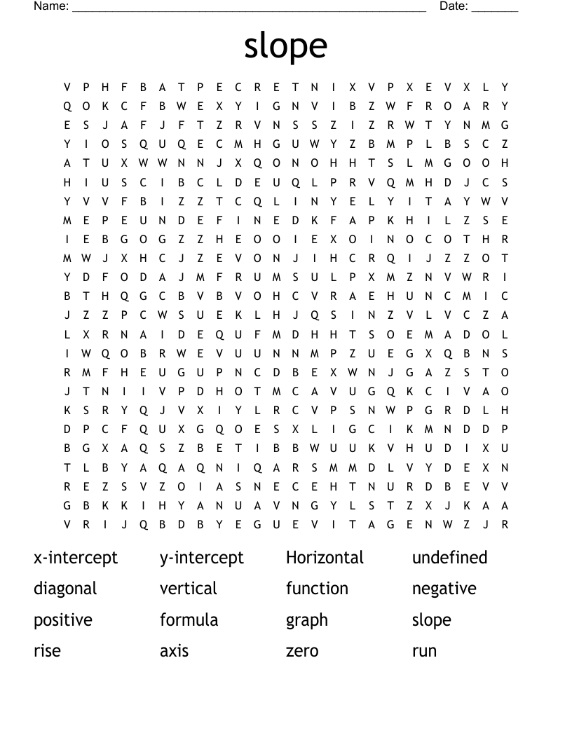 slope Word Search