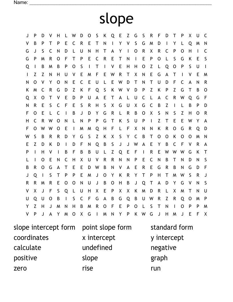 slope Word Search