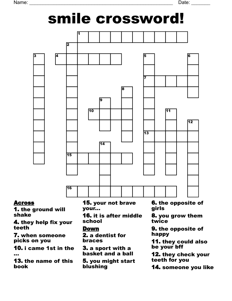smile crossword!