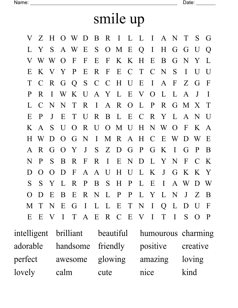 smile up  Word Search