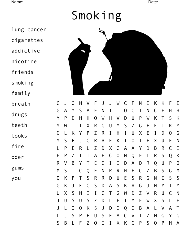 Smoking  Word Search
