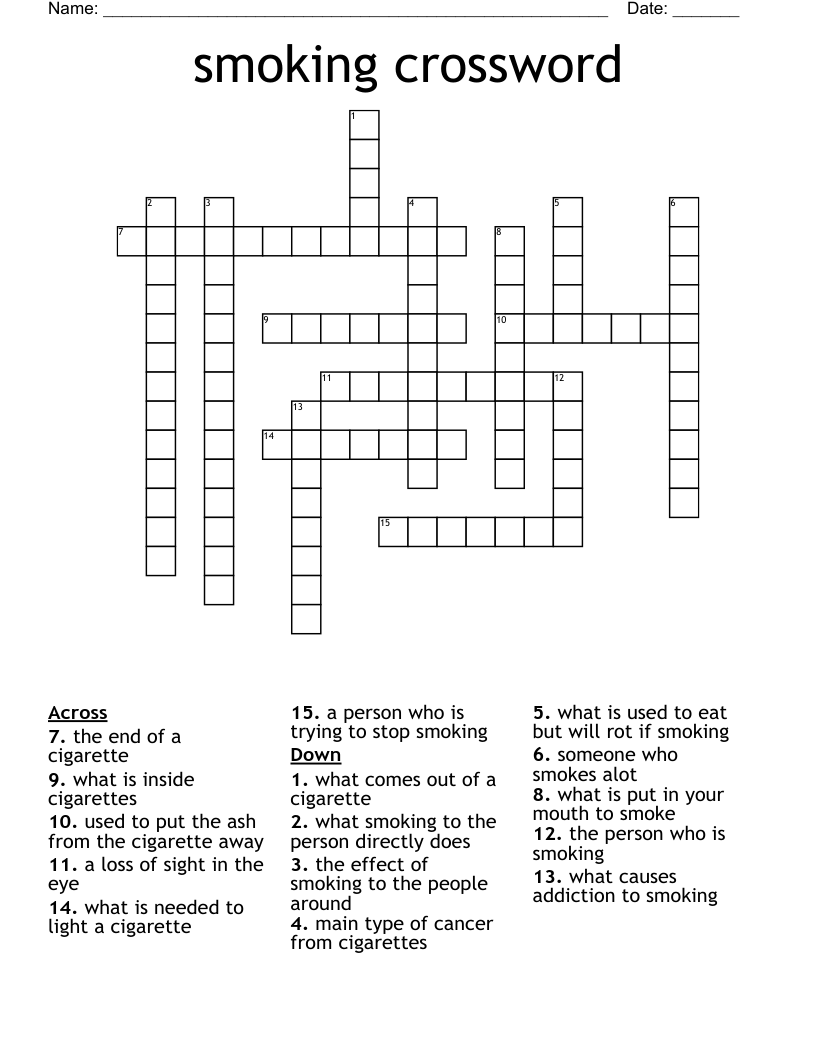 smoking crossword