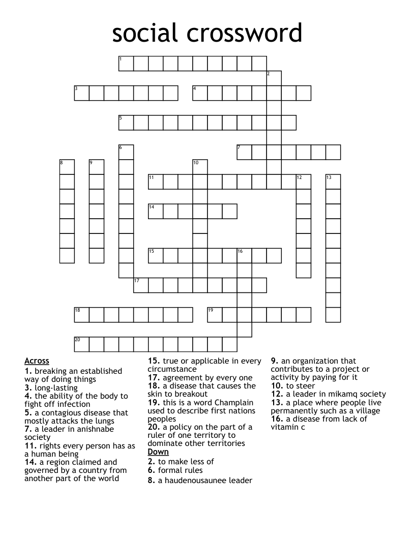 social crossword  